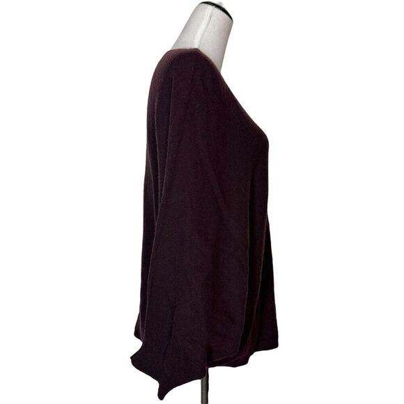 Mario Romano Cashmere Wool Cacoon Pullover Sweater OS Burgundy Dolman Oversized - Picture 3 of 8